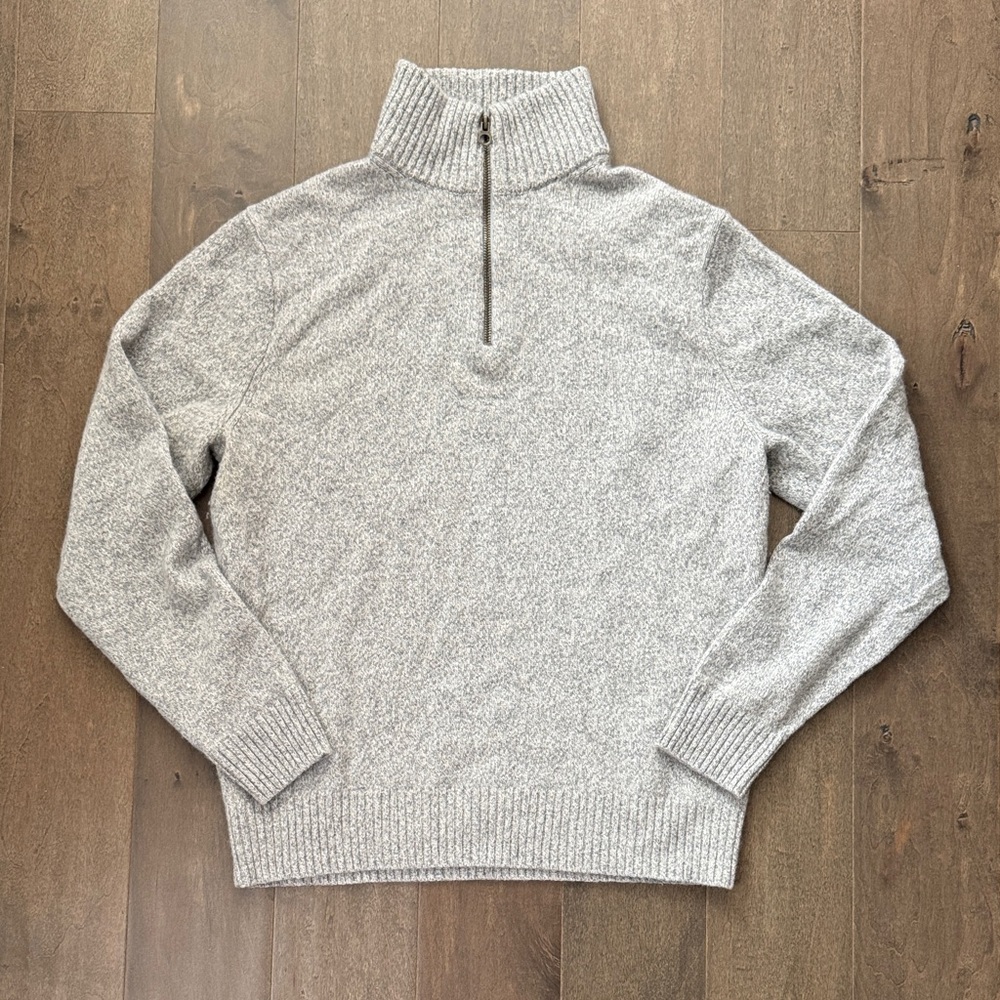 J. Crew Men's Heather Gray Zip-Up Sweater